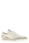 Chloé Kick Low-top Leather Sneakers With Mesh Inserts