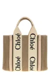 Chloé Chloè Woody Small Canvas And Leather Tote Bag