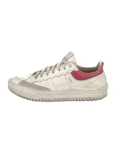 Pre-owned Chloé 032155 Sneakers In White
