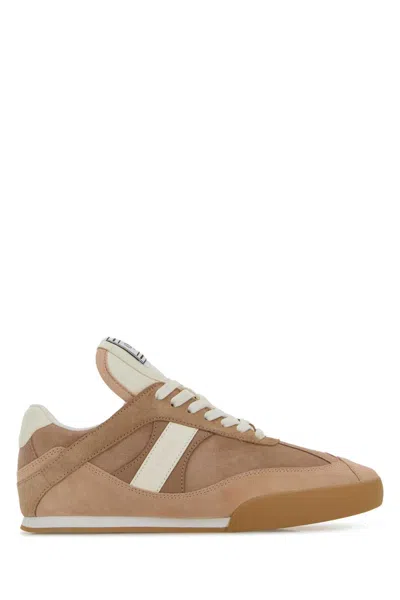 Chloé Nude Suede Sneaker With Natural Detail In Animal Print
