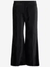 Chloé Black Pants With High Waist And Wide Leg In Viscose Blend Stretch Woman In Black