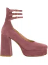 Chloé 100mm Triple-buckle Platform Pumps In Pink