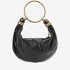 Chloé Women Small Bracelet Hobo Bag In Grained Leather In Black