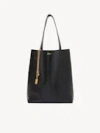 Chloé Spin North-south Tote Bag In Leather In Black