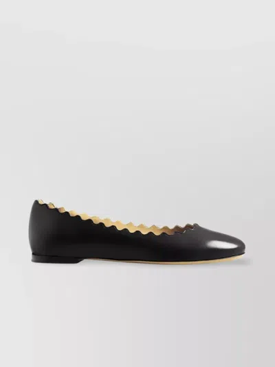 Chloé 10mm Heel Pointed Toe Ballet Flats In Black