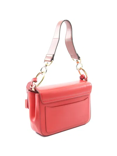 Pre-owned Chloé 10s Small Double Carry Leather Shoulder Bag In Red