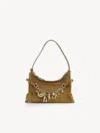 Chloé Embellished Suede Shoulder Bag In Green