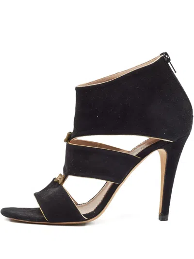 Pre-owned Chloé 110mm Strappy Open-toe Heels In Black