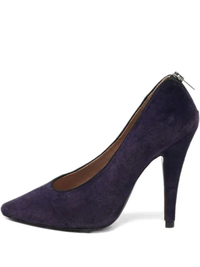 Pre-owned Chloé 115mm Zip-detail Velvet Pumps