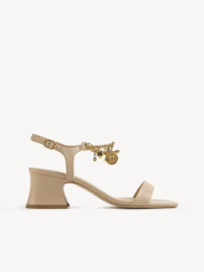 Chloé 55mm Charm-embellished Block-heel Sandals In Neutral