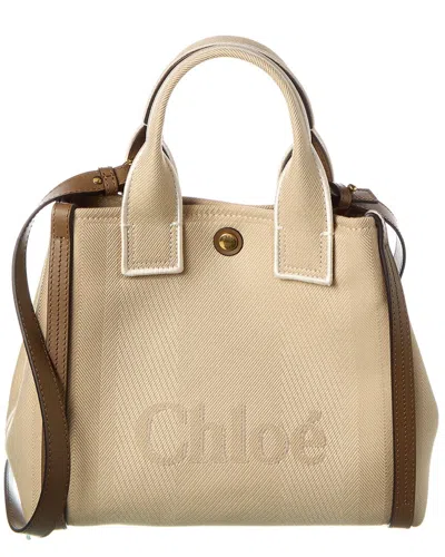 Chloé Carry Small Canvas & Leather Tote