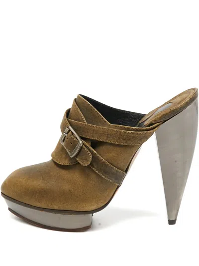 Pre-owned Chloé 130mm Buckle Platform Mules