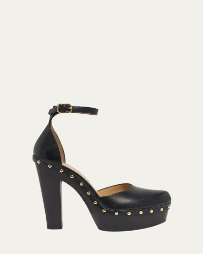 Chloé 130mm Lola Leather Platform Pumps In Black