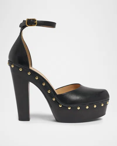 Chloé 130mm Lola Leather Platform Pumps In Black