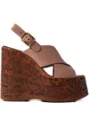 Chloé 130mm Maxime Cross-strap Wedge Sandals