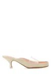 Chloé Womens Chloe Junie Leather And Pvc Heeled Sandals In Neutral