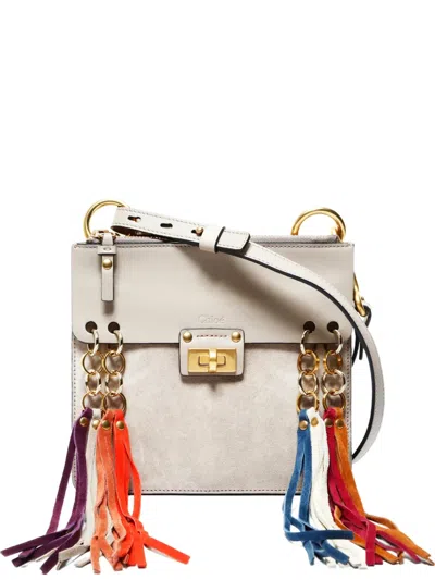 Pre-owned Chloé 2000-2015 Jane Fringed Cross Body Bag In Neutral