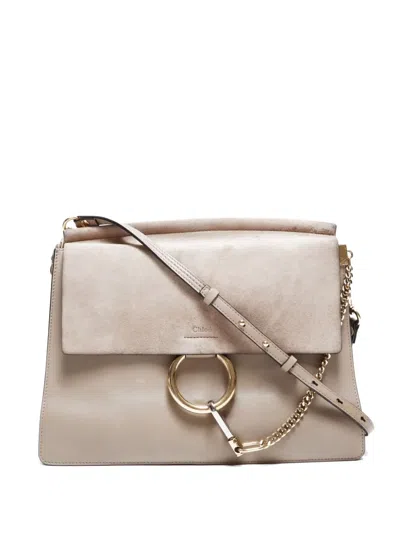 Pre-owned Chloé 2000-2020 Faye Ring Chain Shoulder Bag In Neutral