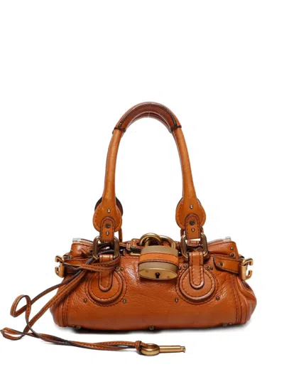 Pre-owned Chloé 2000-2020s Small Baddington Padlock Shoulder Bag In Brown