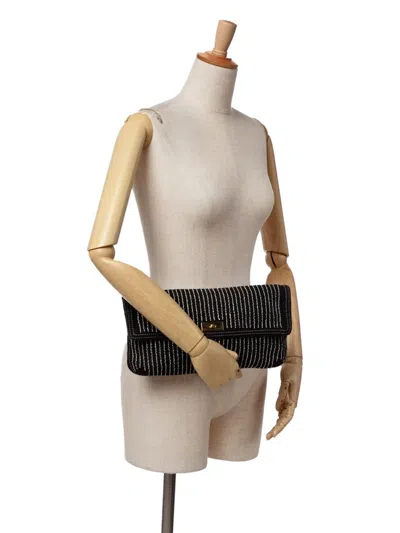 Pre-owned Chloé 2000-2024 Crystal Embellish Canvas Clutch Bag