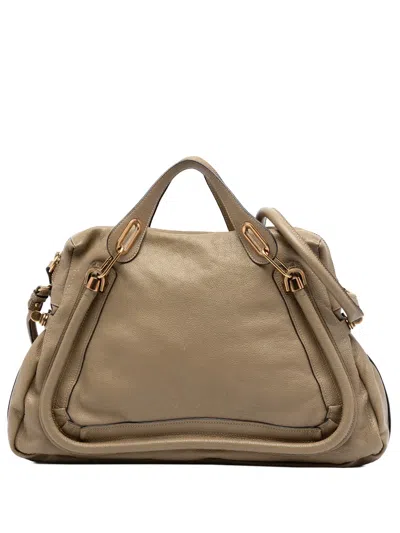 Pre-owned Chloé 2000-2002 Large Leather Paraty Satchel In Brown