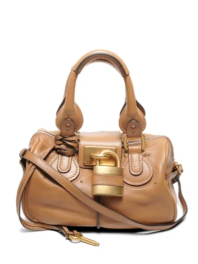 Pre-owned Chloé 2000-2015 Paddigton Lock Leather Tote Bag In Brown