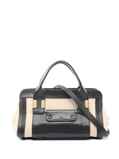 Pre-owned Chloé 2000s Alice Leather Tote Bag In Black