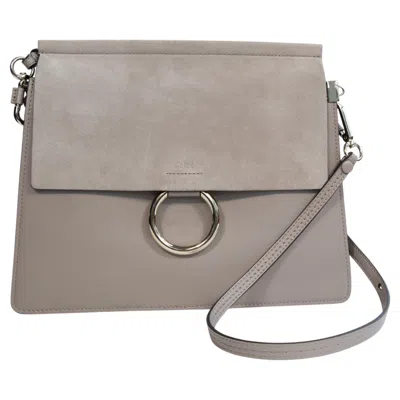 Pre-owned Chloé 2000s Chloe Faye Gray Leather Shoulder Bag