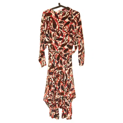 Pre-owned Chloé 2000s Chloe Multicolor Paisley Silk Dress Size Fr 42 In Brown
