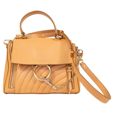 Pre-owned Chloé 2000s  Tan Leather 2-way Faye Day Bag In Brown