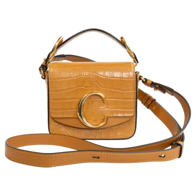 Pre-owned Chloé 2000s  Yellow Leather C Mini Crossbody Bag