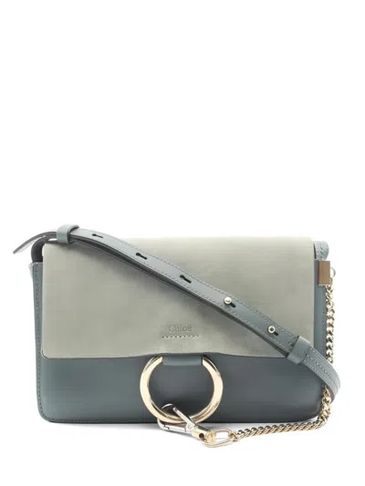 Pre-owned Chloé 2000s Faye Suede Leather Shoulder Bag In Blue