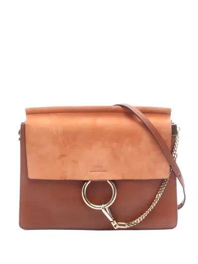 Pre-owned Chloé 2000s Faye Suede Shoulder Bag In Brown