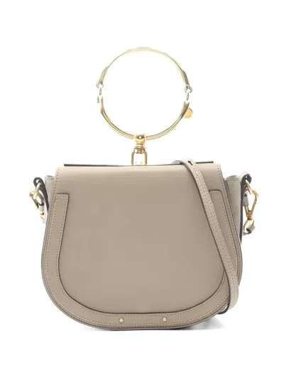 Pre-owned Chloé 2000s Medium Nile Bracelet Leather Handbag In Neutral