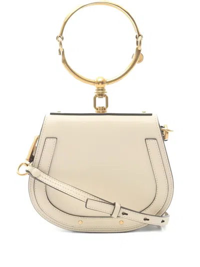Pre-owned Chloé 2000s Small Nil Leather Shoulder Bag In Neutral