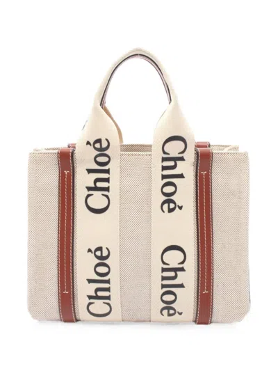 Pre-owned Chloé 2000s Small Woody Handbag In Neutral