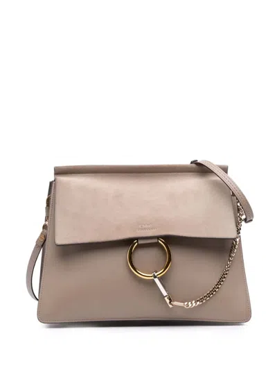 Pre-owned Chloé 2002-2025 Medium Leather Faye Shoulder Bag In Brown
