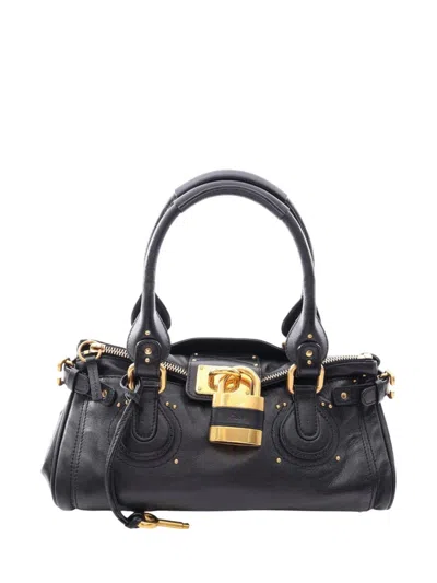 Pre-owned Chloé 2005-2025 Leather Paddington Handbag In Black