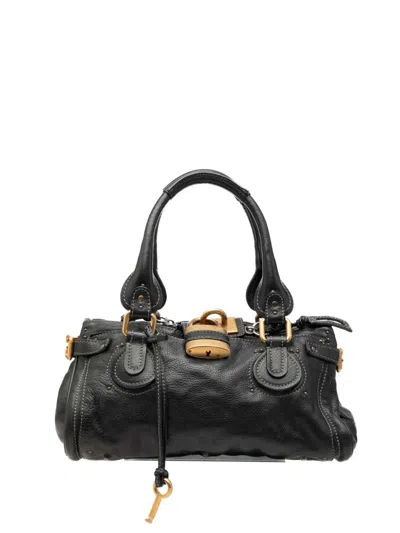 Pre-owned Chloé 2007 Leather Paddington Handbag In Black