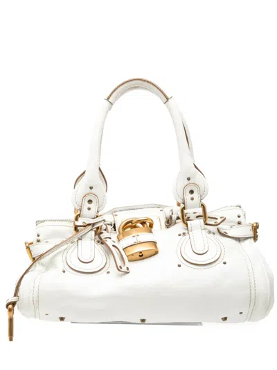 Pre-owned Chloé 2007 Leather Paddington Handbag In White