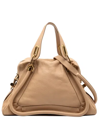 Pre-owned Chloé 2008 Medium Leather Paraty Satchel In Brown