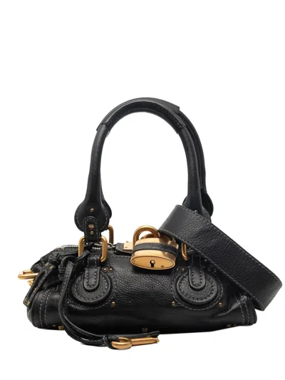 Pre-owned Chloé 2009 Mini Leather Paddington Satchel In Black