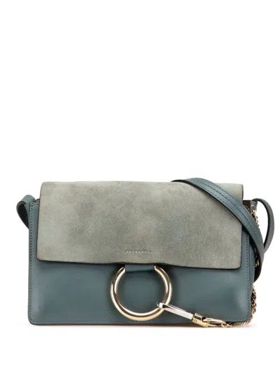Pre-owned Chloé 2010-2024 Small Suede And Calfskin Faye Crossbody Bag