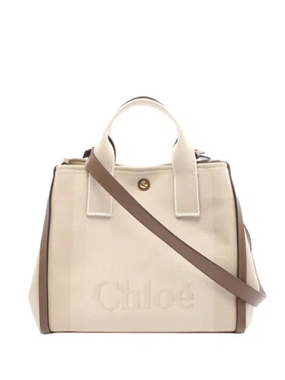 Pre-owned Chloé 2010-2025 Canvas Carry Satchel In Brown