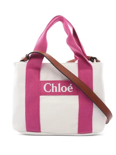 Pre-owned Chloé 2010-2025 Kids Canvas Satchel In White