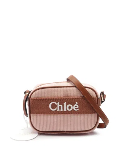 Pre-owned Chloé 2010-2025 Kids Corduroy Crossbody Bag In Pink
