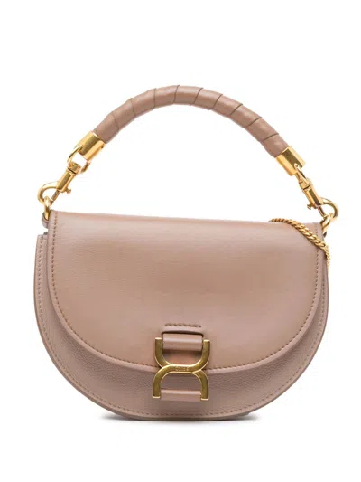 Pre-owned Chloé 2010-2025 Leather Marcie Chain Satchel In Brown