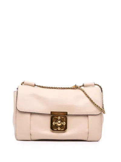 Pre-owned Chloé 2010-2025 Medium Goatskin Elsie Crossbody Bag In Brown