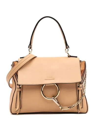 Pre-owned Chloé 2010-2025 Small Leather Faye Day Satchel In Brown