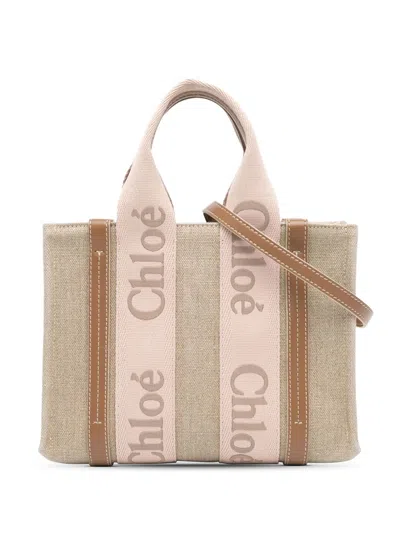 Pre-owned Chloé 2010-present Small Canvas Woody Satchel In Brown